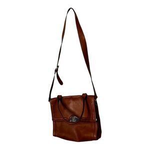 Aldo faux leather messenger bag camel brown